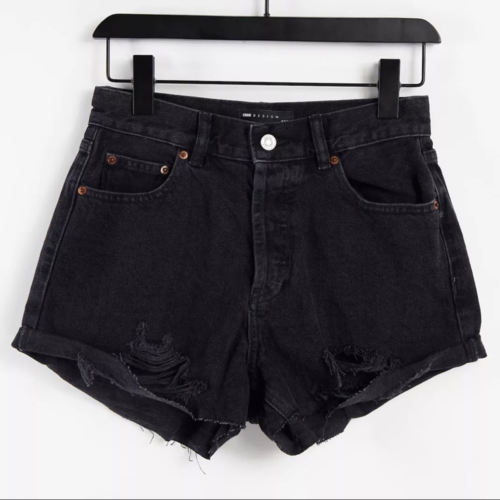 ASOS Hourglass Denim Mid Rise Relaxed Shorts, size 10